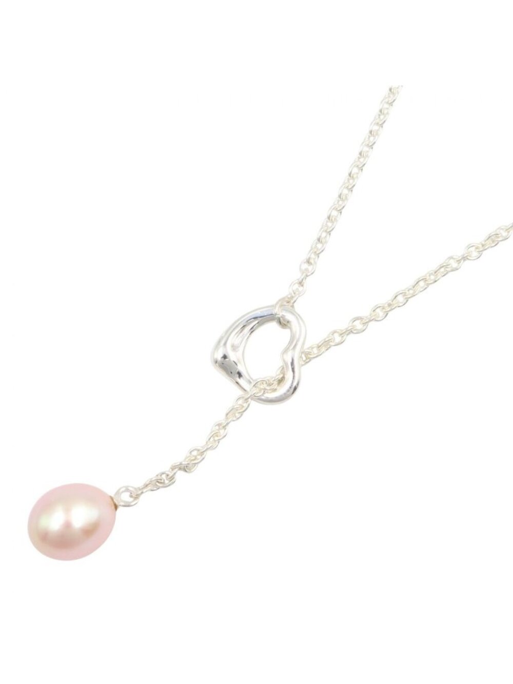 Tiffany & Co Necklace Open Heart Lariat 925 Sterling Silver